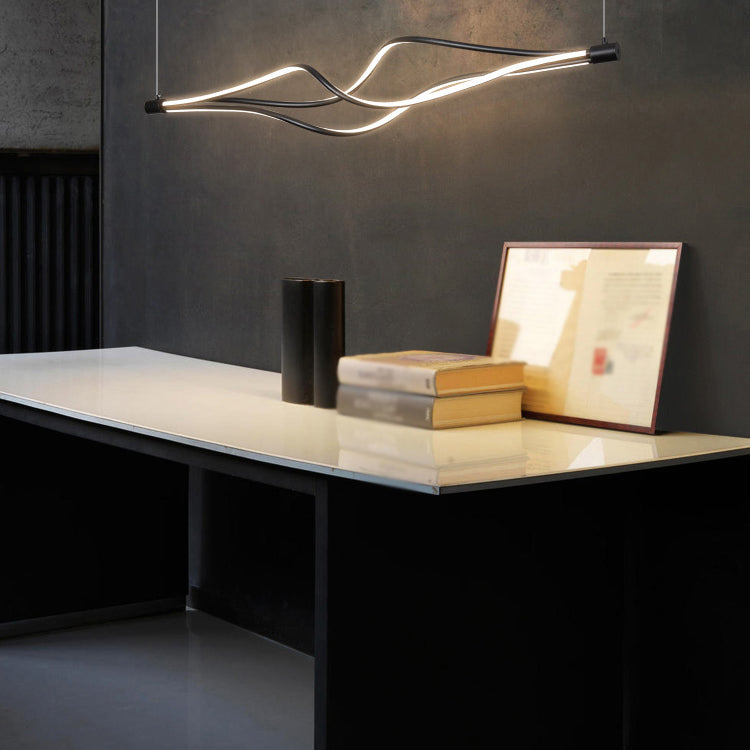 Modern Chandeliers For Foyer Wave Suspension Light LED Pendant Light Fixtures