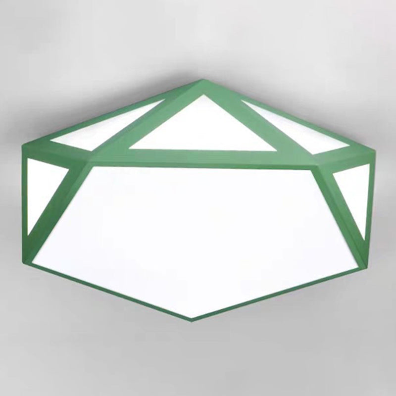 Creative Geometric Flush Mount Ceiling Light Colorful Macaron Lamp for Kid's Room