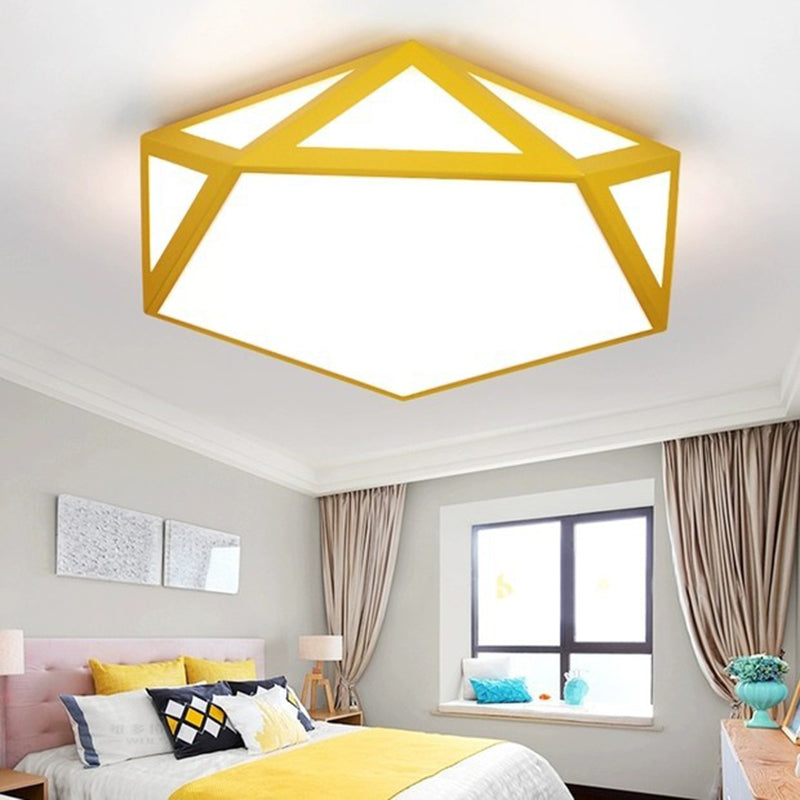 Creative Geometric Flush Mount Ceiling Light Colorful Macaron Lamp for Kid's Room