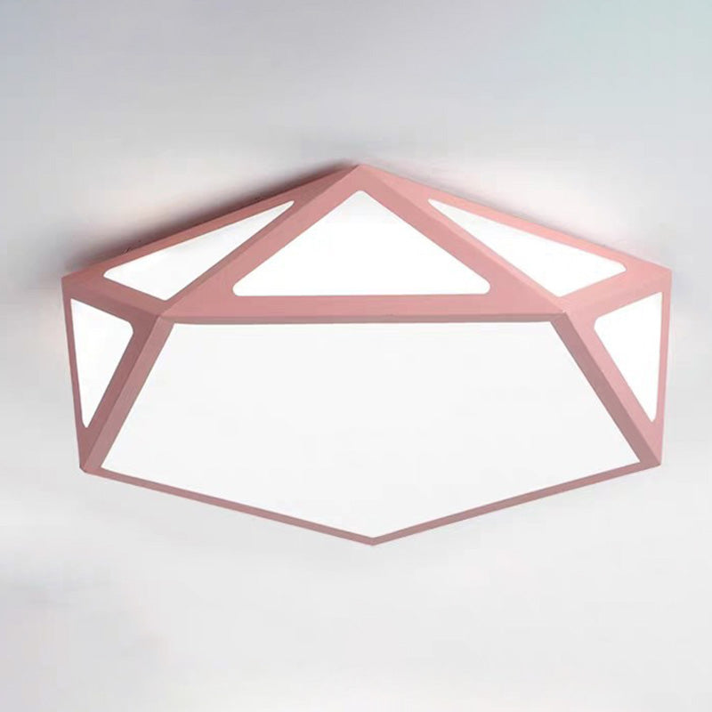 Creative Geometric Flush Mount Ceiling Light Colorful Macaron Lamp for Kid's Room