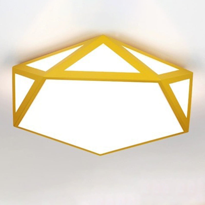 Luz de techo de montaje geométrico creativo Lámpara de macaron de colores para la habitación de Kid