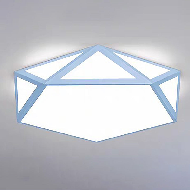 Creative Geometric Flush Mount Ceiling Light Colorful Macaron Lamp for Kid's Room