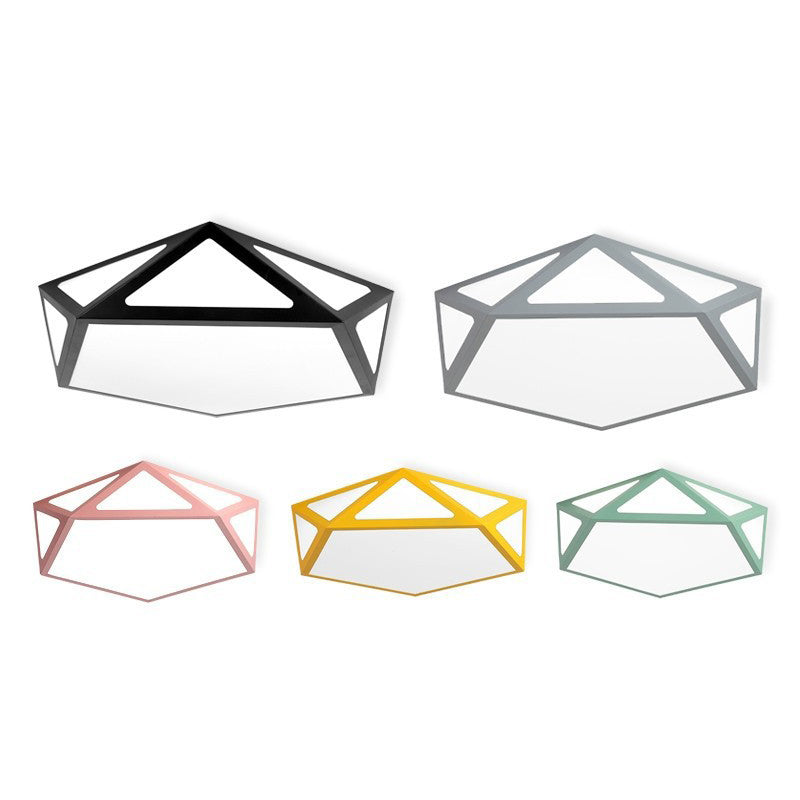 Creative Geometric Flush Mount Ceiling Light Colorful Macaron Lamp for Kid's Room