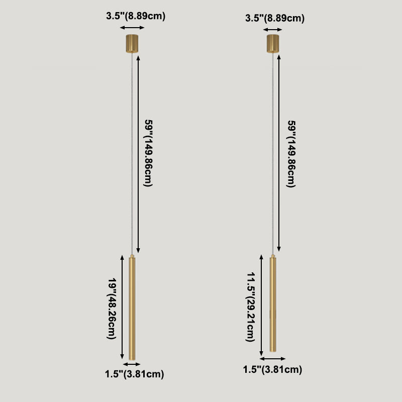 Tube métallique rond moderne 3W LED PRENDANT LETH LAGNE LAGNES POUR SALLE DE DUAGNE CHAMBRE