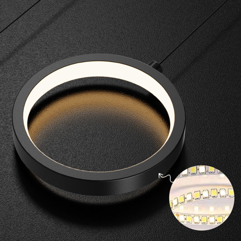 Ciondolo a ciondolo circolare e ascensore contemporaneo in nero per la sala da studio del bar