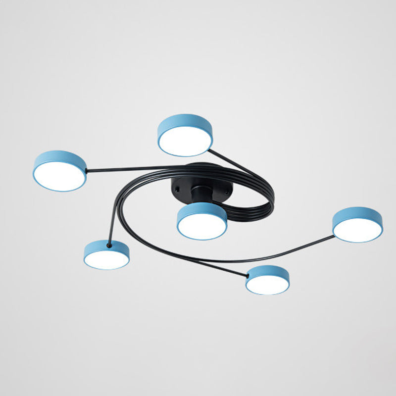 Nordic Style Flush Mount Plafondlamp Eenvoudige Moderne Creatieve Plafondlamp voor Woonkamer