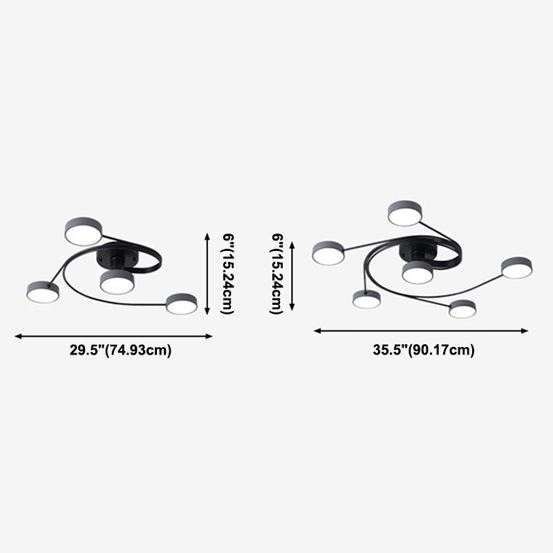 Nordic Style Flush Mount Plafondlamp Eenvoudige Moderne Creatieve Plafondlamp voor Woonkamer