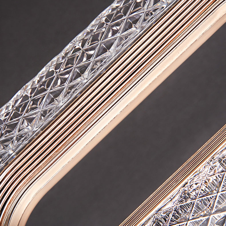 One-Light Oval Acrylic Frame Pendant Light Modern Golden Pendant Lighting