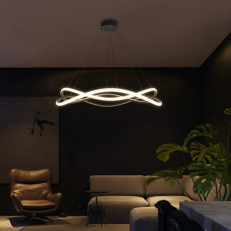 Twist Ceiling Lights White Acrylic LED Modern Styles for Living Room Bedroom
