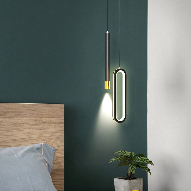 Modern Lighting Rectangle Shaped Black Metal Pendant Light 14W Led Drop Light