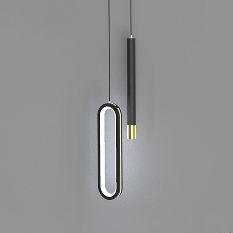 Modern Lighting Rectangle Shaped Black Metal Pendant Light 14W Led Drop Light