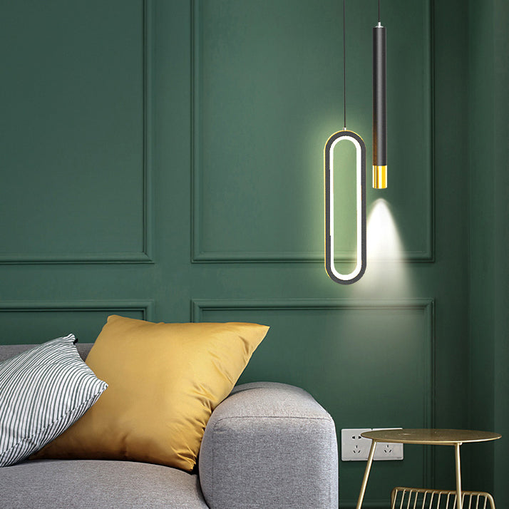 Modern Lighting Rectangle Shaped Black Metal Pendant Light 14W Led Drop Light