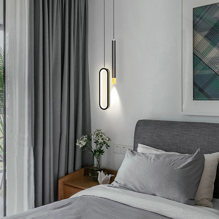 Modern Lighting Rectangle Shaped Black Metal Pendant Light 14W Led Drop Light