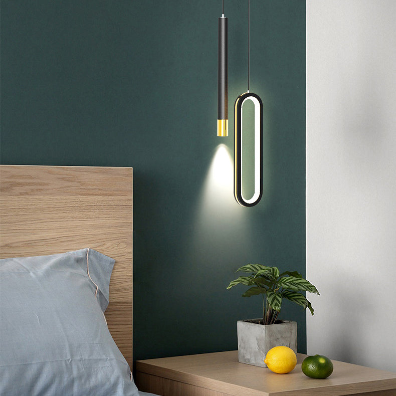 Modern Lighting Rectangle Shaped Black Metal Pendant Light 14W Led Drop Light