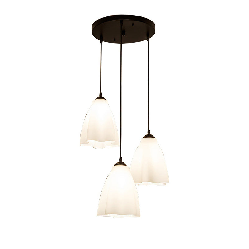 Glaswellplätze anheize Beleuchtung moderne 3 Kopfhängelampe für Esszimmer