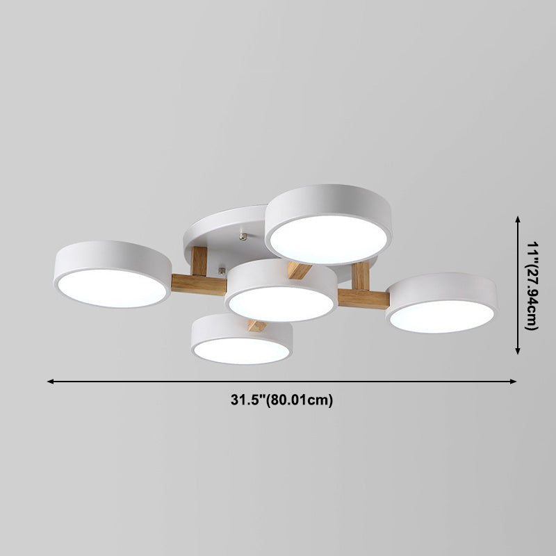 Makaron Unterputz-Deckenleuchte mit mehreren Lichtern für Wohnzimmer, Kinderzimmer