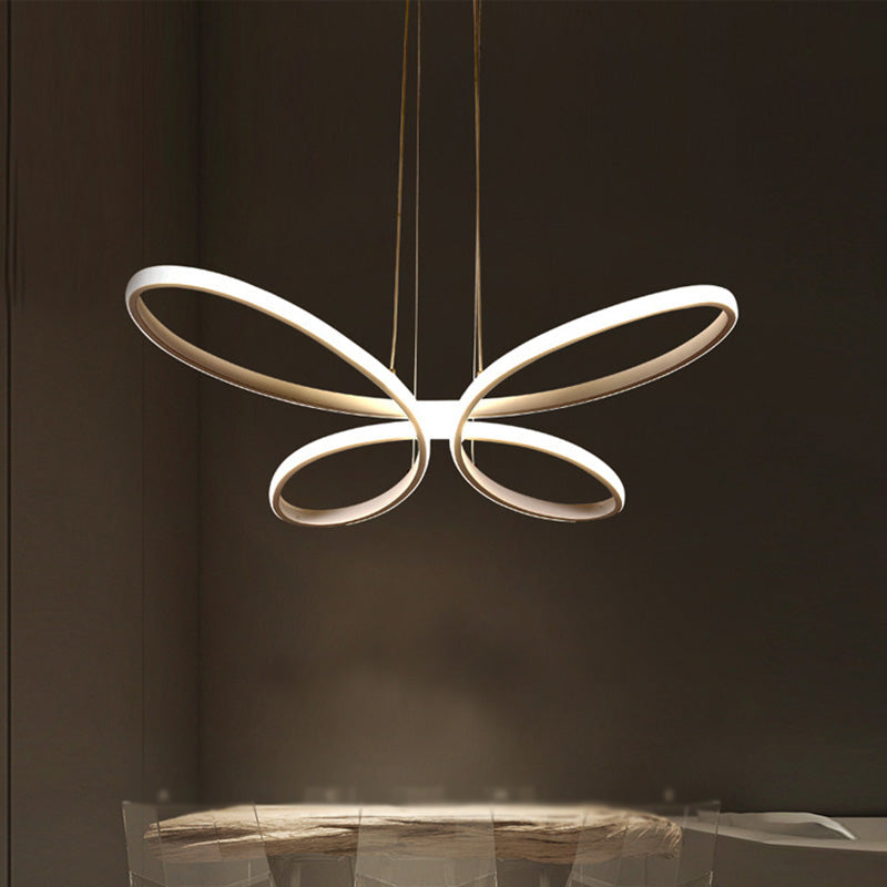 Goldene LED Kronleuchter Acryl LED Federung Licht moderne Stile für Wohnzimmer Schlafzimmer