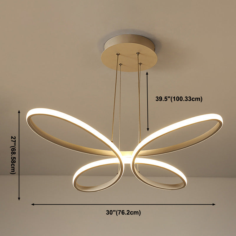 Goldene LED Kronleuchter Acryl LED Federung Licht moderne Stile für Wohnzimmer Schlafzimmer