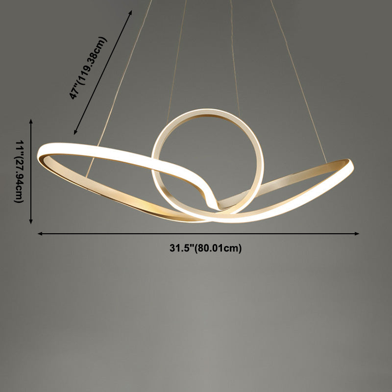 3 Farbe optional moderne Turn -Kronleuchter LED Hängende Leuchten für Wohnzimmer Schlafzimmer