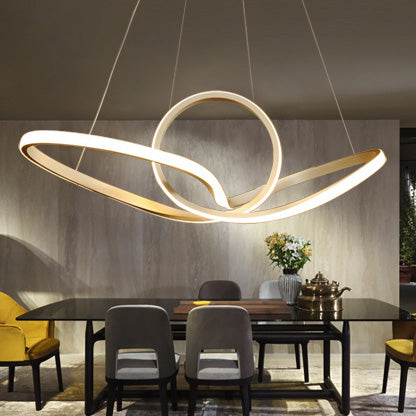 3 Farbe optional moderne Turn -Kronleuchter LED Hängende Leuchten für Wohnzimmer Schlafzimmer