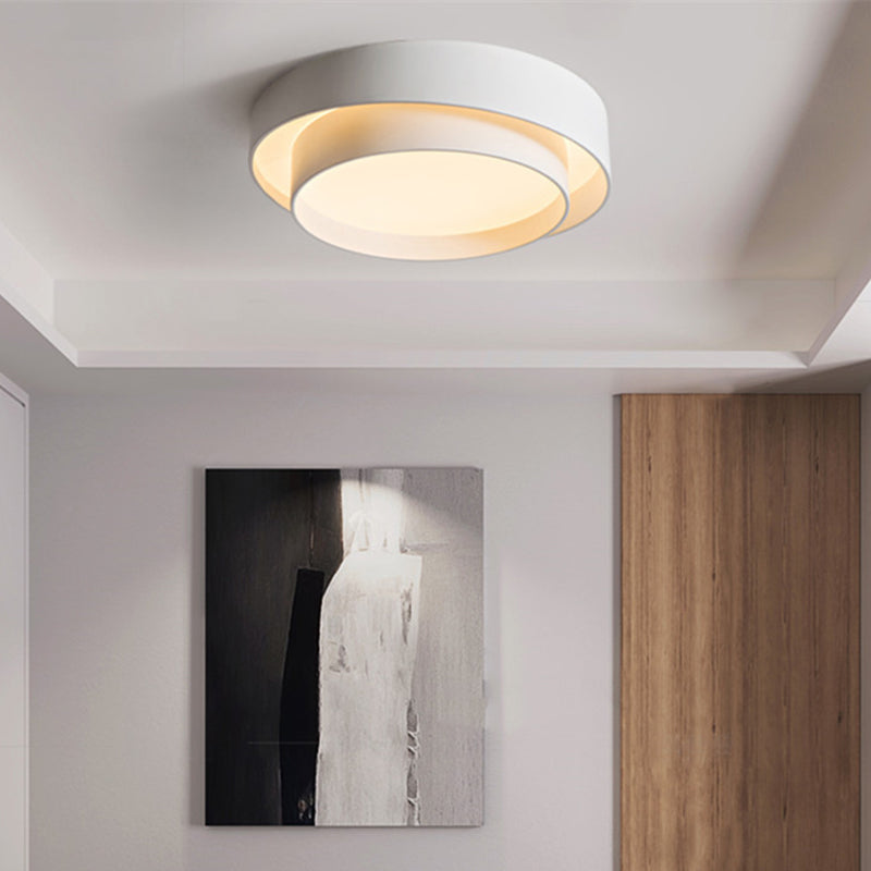 Modern Flush Mount Ceiling Light with Iron Art & Acrylic Shade for Living Room