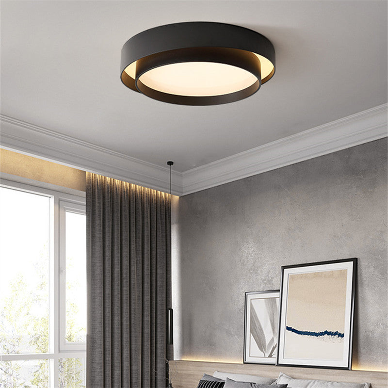 Modern Flush Mount Ceiling Light with Iron Art & Acrylic Shade for Living Room
