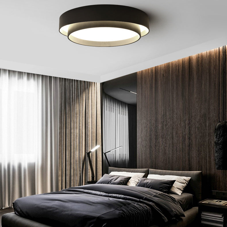 Modern Flush Mount Ceiling Light with Iron Art & Acrylic Shade for Living Room