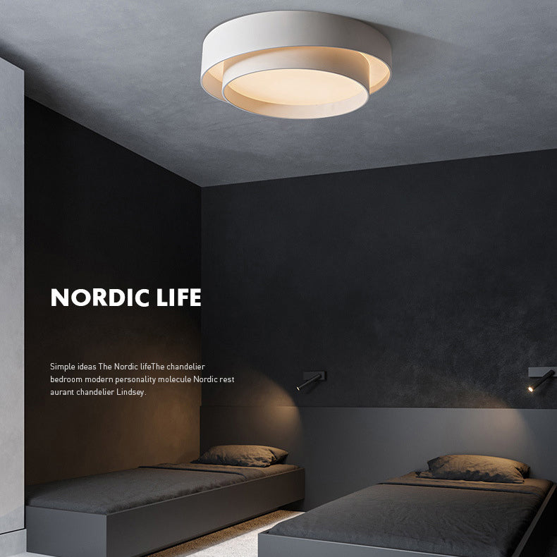 Modern Flush Mount Ceiling Light with Iron Art & Acrylic Shade for Living Room