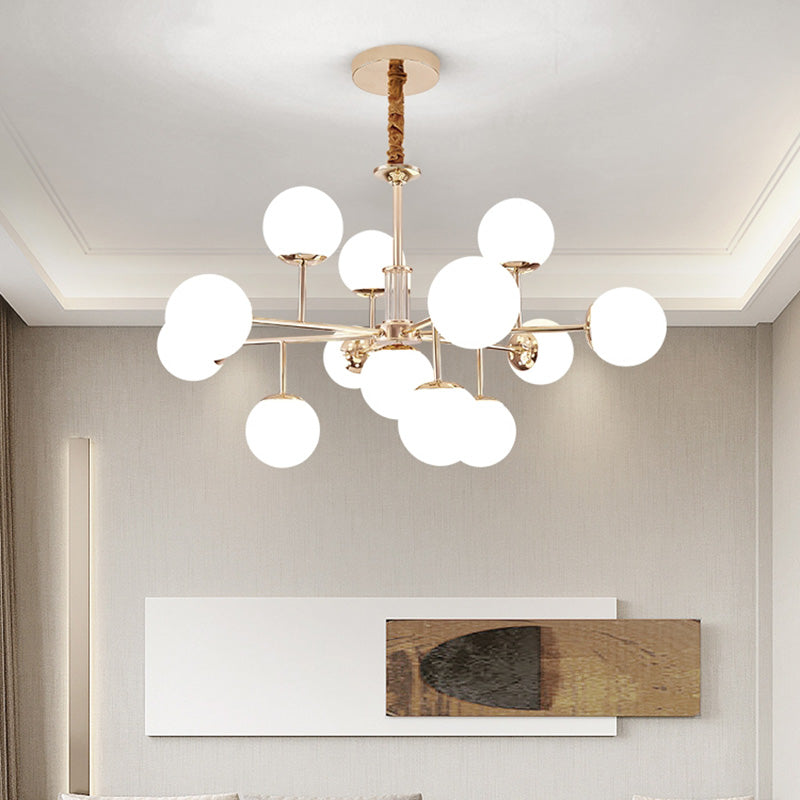 Araña de rama dorada luz colgante de estilo moderno para dormitorio de sala de estar