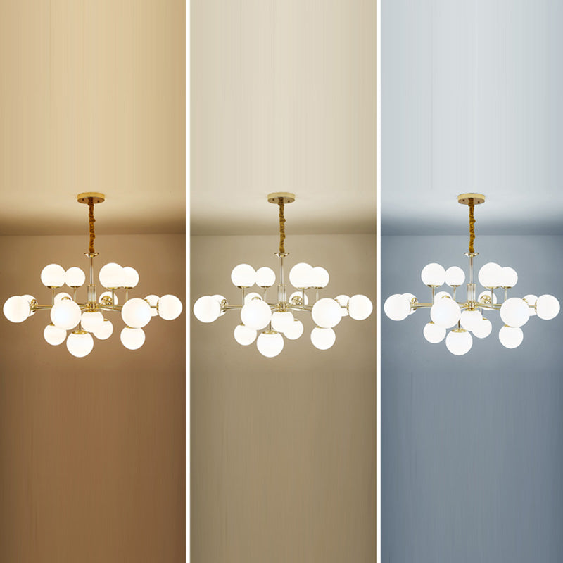 Araña de rama dorada luz colgante de estilo moderno para dormitorio de sala de estar