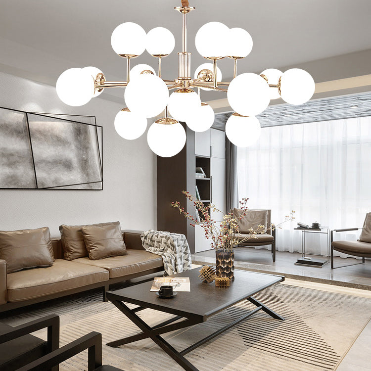 Araña de rama dorada luz colgante de estilo moderno para dormitorio de sala de estar