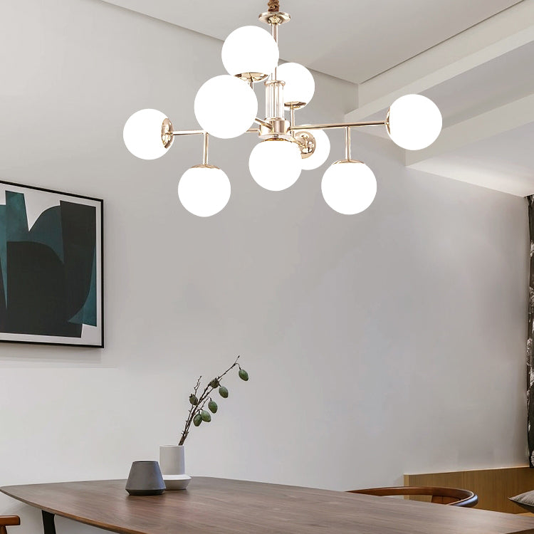 Araña de rama dorada luz colgante de estilo moderno para dormitorio de sala de estar