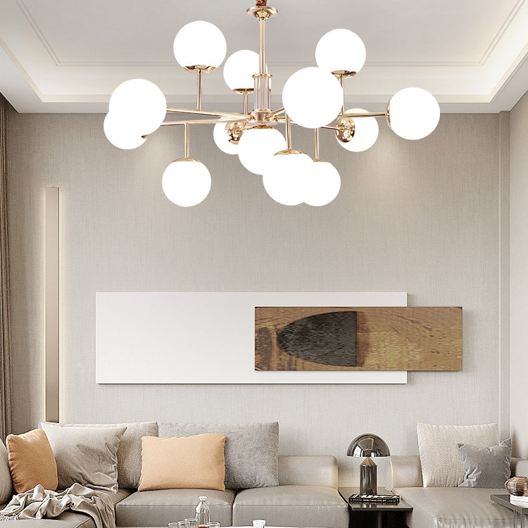Araña de rama dorada luz colgante de estilo moderno para dormitorio de sala de estar