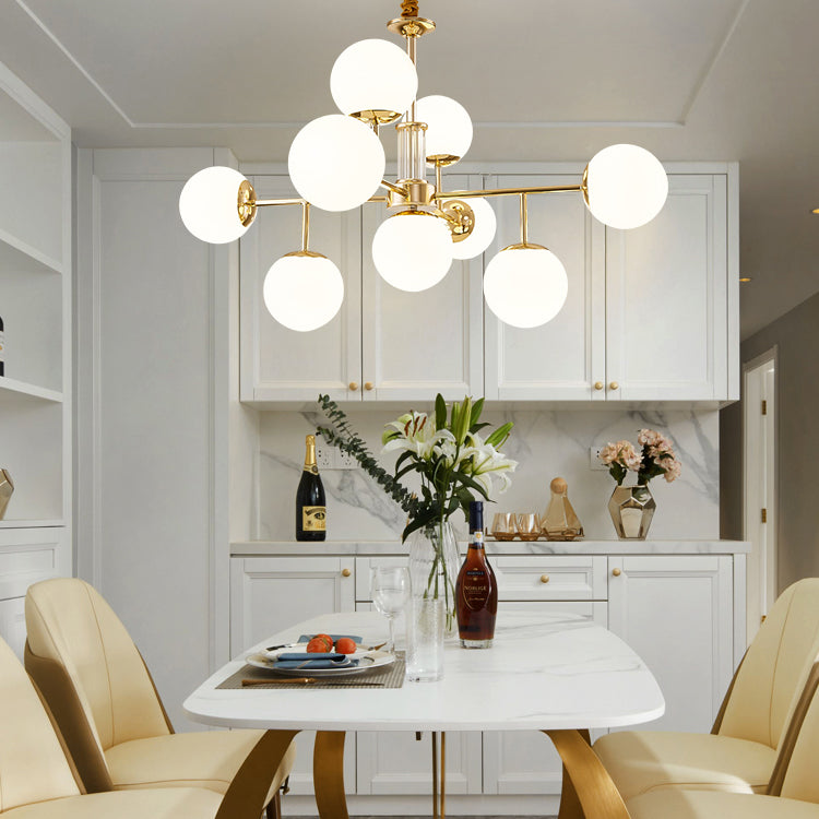 Araña de rama dorada luz colgante de estilo moderno para dormitorio de sala de estar