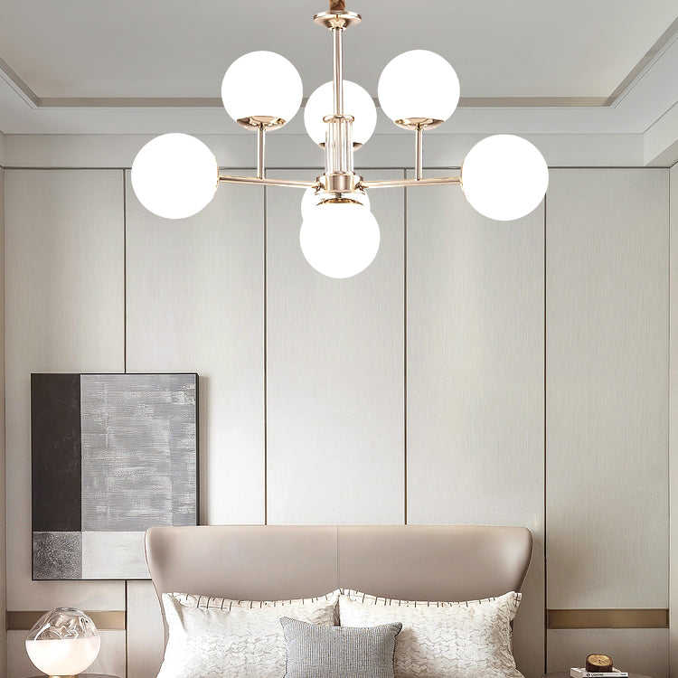 Araña de rama dorada luz colgante de estilo moderno para dormitorio de sala de estar