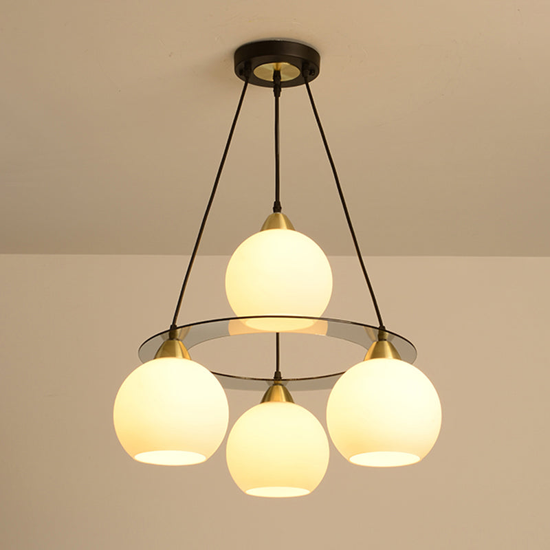 4 luci lampadario moderno luci di sospensione nera per camera da pranzo camera da letto