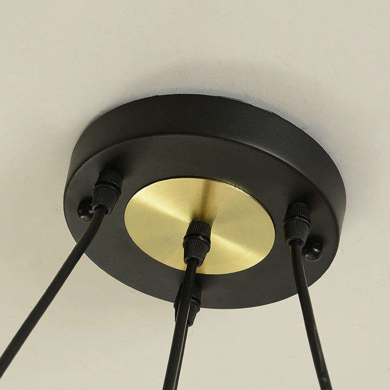 4 luci lampadario moderno luci di sospensione nera per camera da pranzo camera da letto