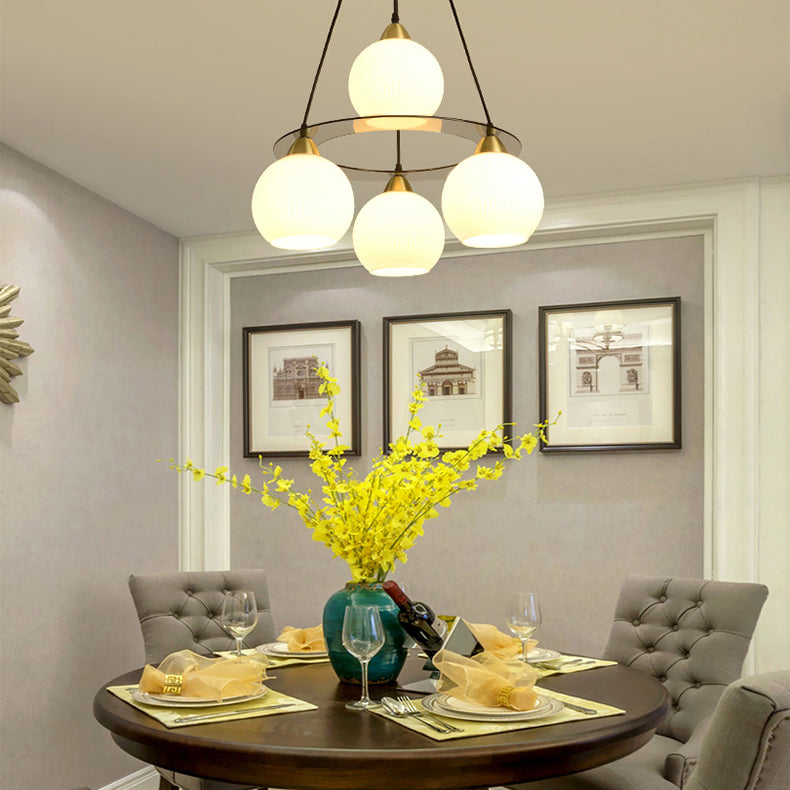 4 luci lampadario moderno luci di sospensione nera per camera da pranzo camera da letto