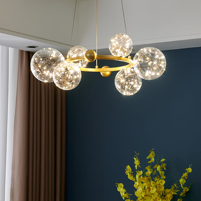 Lámpara colgante de estilo contemporáneo de araña colgante de sputnik para dormitorio de sala de estar