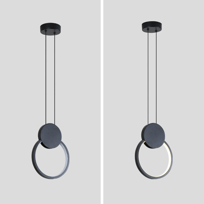 Moderno ciondolo rettangolare da 20 w camera da letto leggero soggiorno a led in alluminio nero