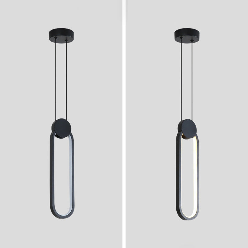 Moderno ciondolo rettangolare da 20 w camera da letto leggero soggiorno a led in alluminio nero