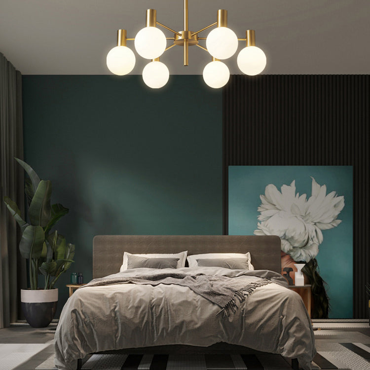 Lampadario moderno del lampadario a globo con tonalità di vetro adatto alla camera da letto del soggiorno