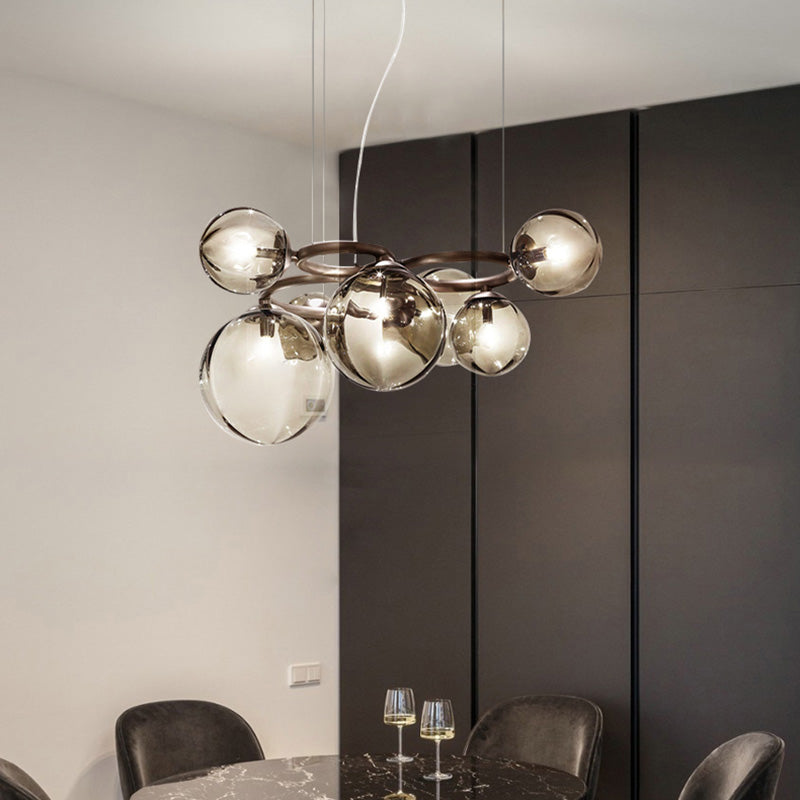 Kugelförmiger Kronleuchter 2 Farbe Optionaler minimalistischer Kronleuchter für Esszimmer Schlafzimmer