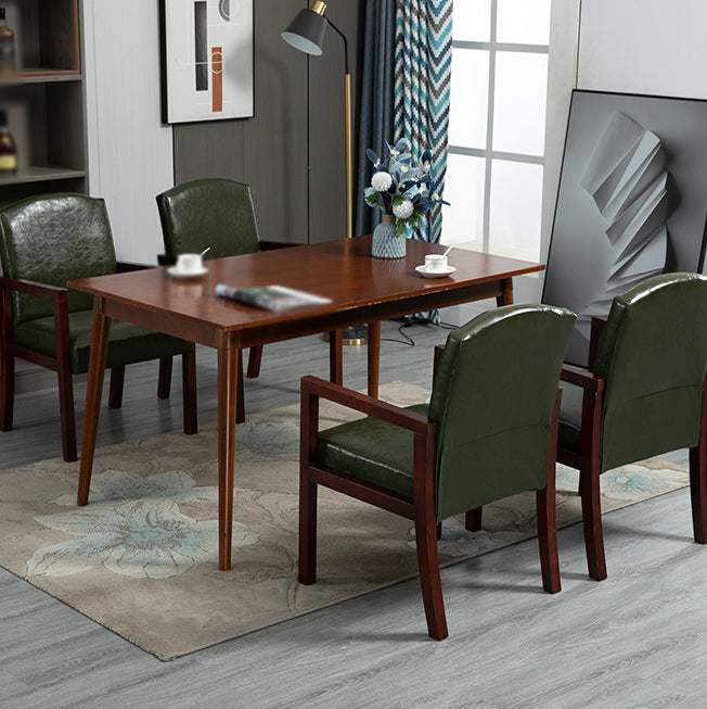 Chaise de salle à manger carrée de cuisine contemporaine Parsons Dining Dining Side Fix avec des jambes en bois