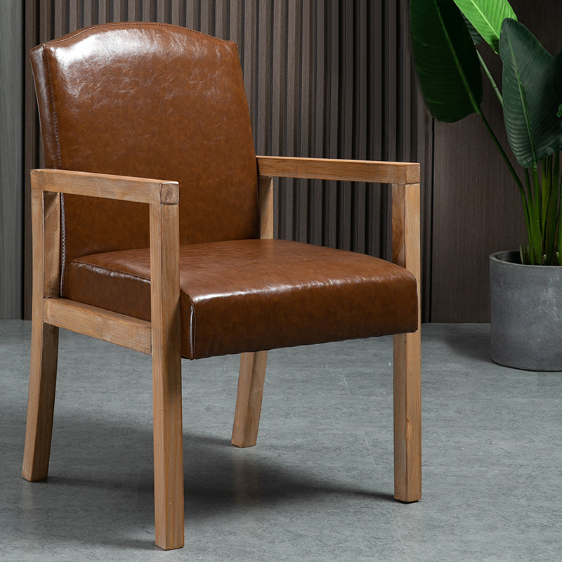 Chaise de salle à manger carrée de cuisine contemporaine Parsons Dining Dining Side Fix avec des jambes en bois