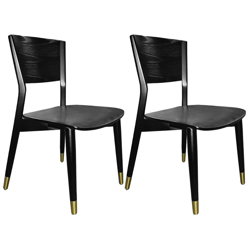 Chaises de salle à manger latérales en bois contemporaines, sans accoudoirs, à dossier ouvert, pour usage domestique