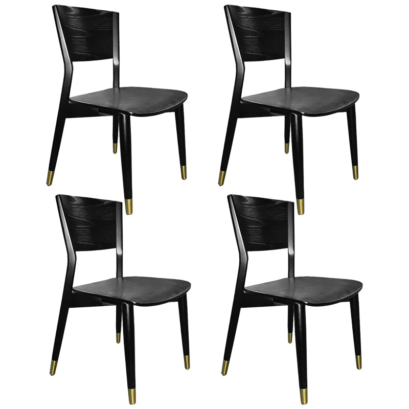 Chaises de salle à manger latérales en bois contemporaines, sans accoudoirs, à dossier ouvert, pour usage domestique