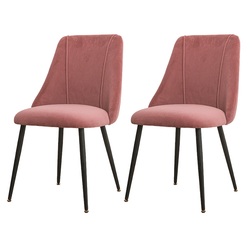 Modern Solid Back Kitchen Dining Side Chair Metal Upholstered Dining Side Chair
