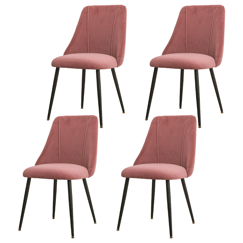 Modern Solid Back Kitchen Dining Side Chair Metal Upholstered Dining Side Chair