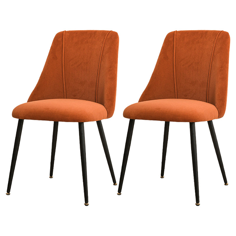 Modern Solid Back Kitchen Dining Side Chair Metal Upholstered Dining Side Chair
